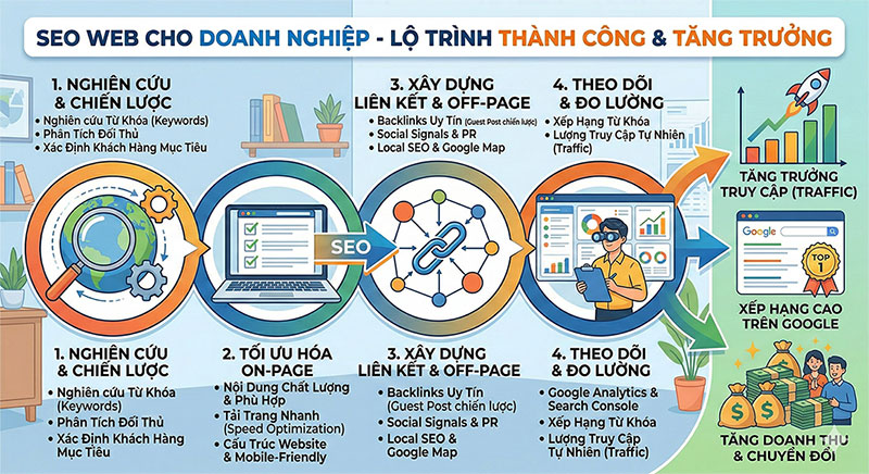 Lộ trình tư vấn SEO web cho doanh nghiệp chi tiết